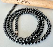 Hämatit-Longkette 59cm handgefertigt Unikat Zeitlos elegant