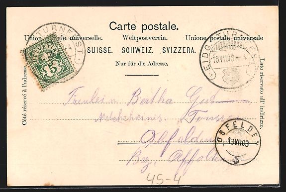 Cartes postales: Litho Zürich, Eidg. Turnfest 1903, 1903 – D'occasion à Berlin par bartko-reher 1