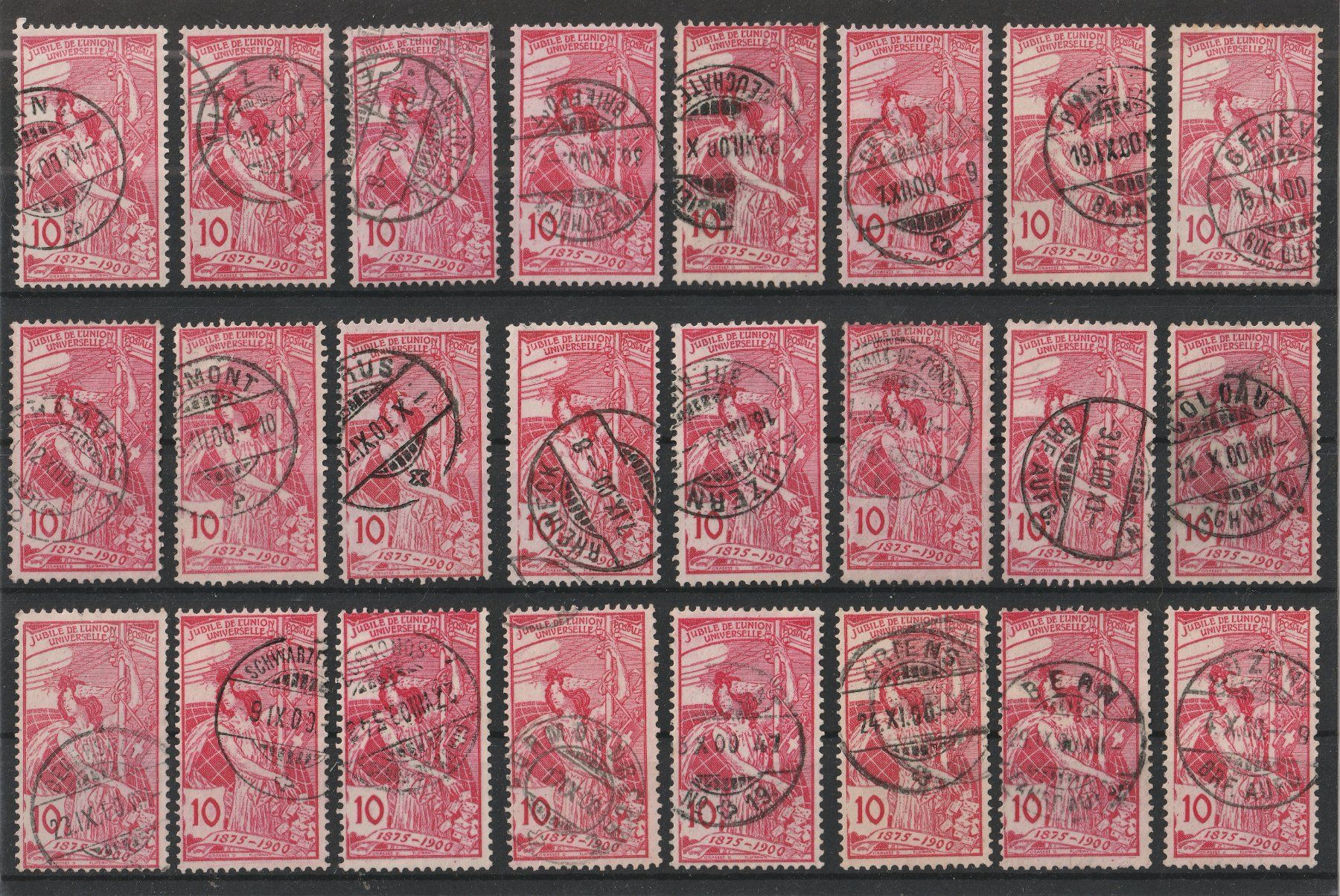 Tutti i francobolli: Lot 78B  UPU 1900, gestempelt – Usato da Kradolf venduto da Sibang2