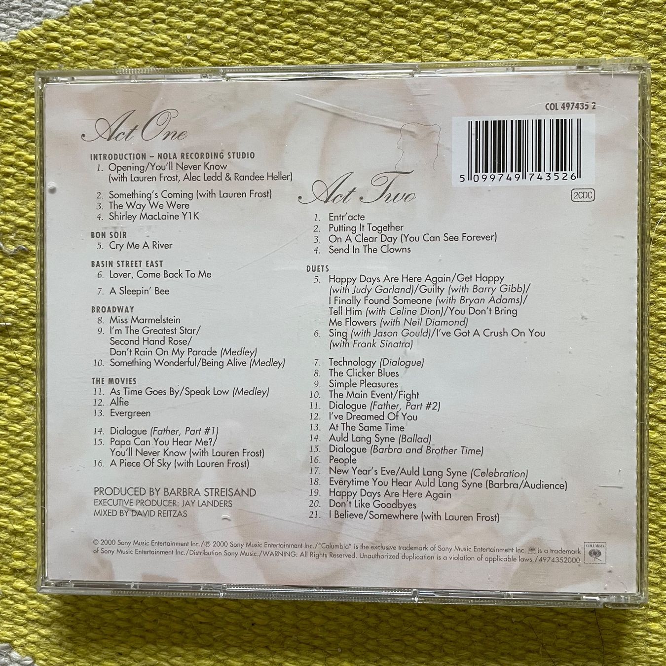 CDs: BARBARA STREISAND-2CD TIMELESS LIVE IN CONCERT – Gebraucht aus Rorschacherberg von CD-Roli 1