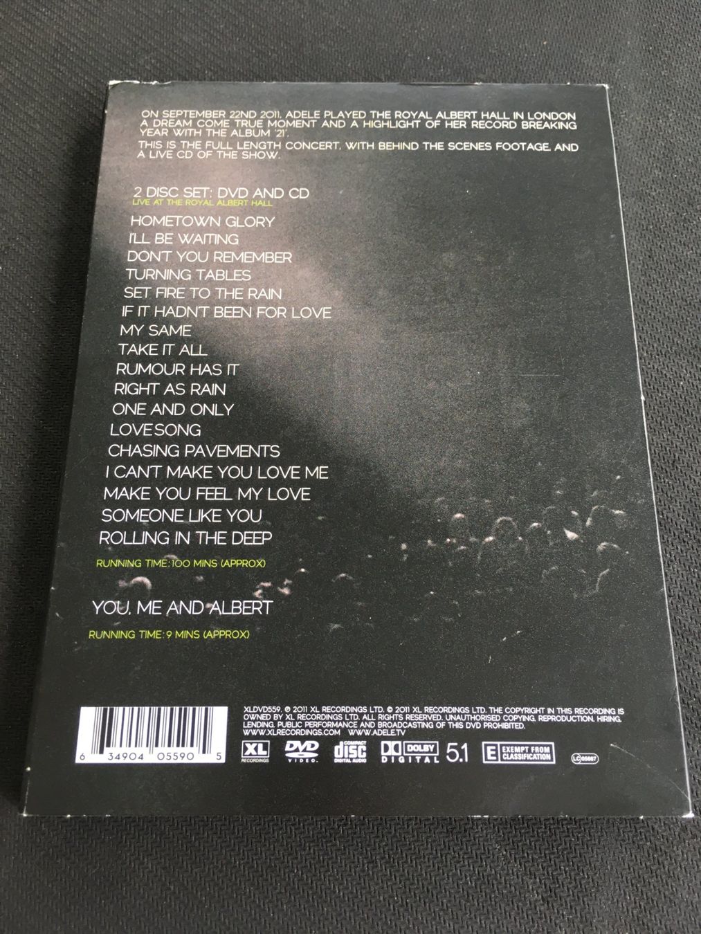 Tutti i DVDs: Adele - Live at the royal Albert Hall [DVD] DVD + CD – Usato da St.Gallen venduto da MedienJoe 2