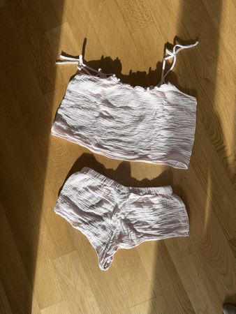 H&M Sommer Pyjama Set Gr. S Rosa Baumwolle luftig angenehm