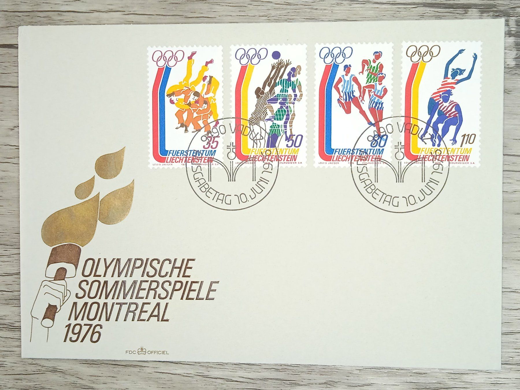 Tutti i francobolli: TR20 Enveloppe + Timbre Liechtenstein 1976 – Usato da Cousset venduto da Patrick_Collections