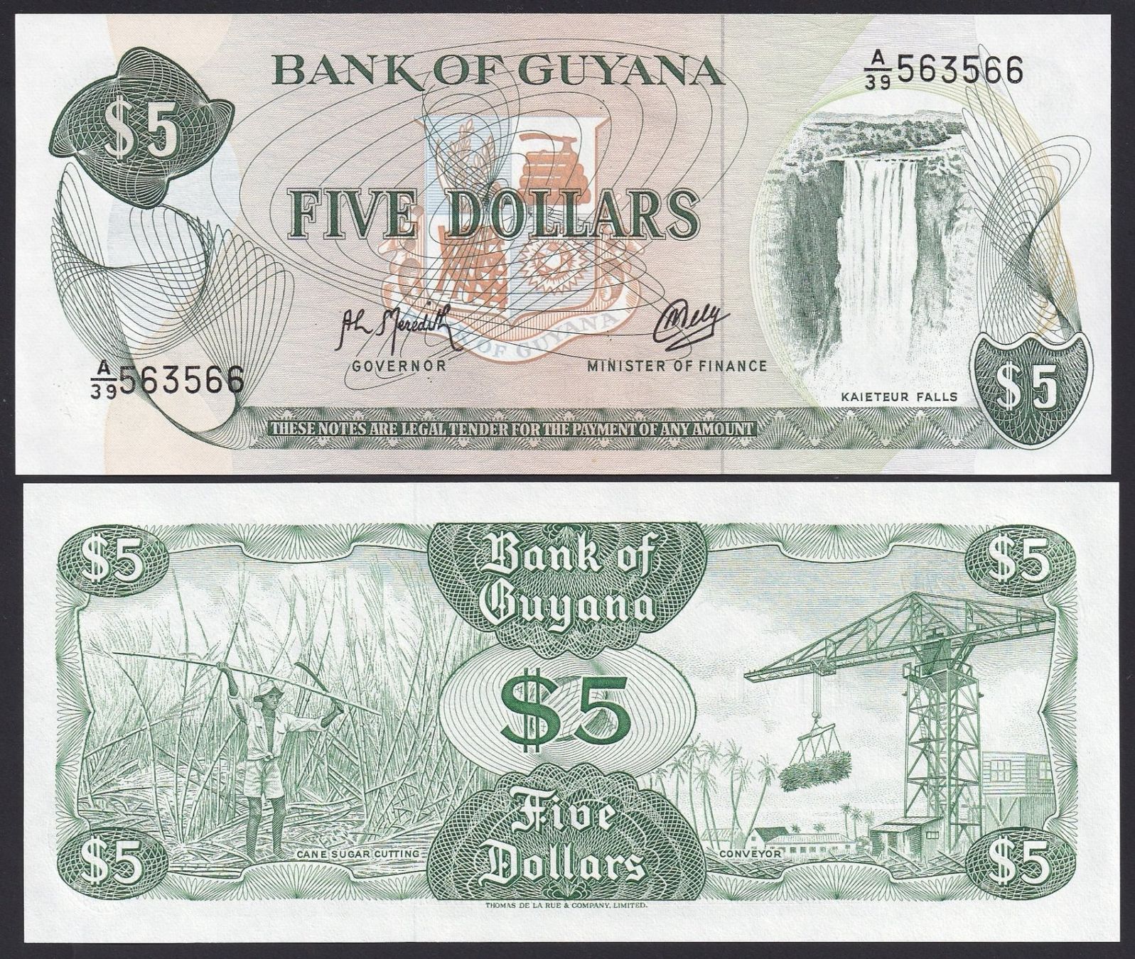 Banconote: Guyana 5 Dollars UNC 1992 – Nuovo e nell'imballaggio originale da Naters venduto da Radman