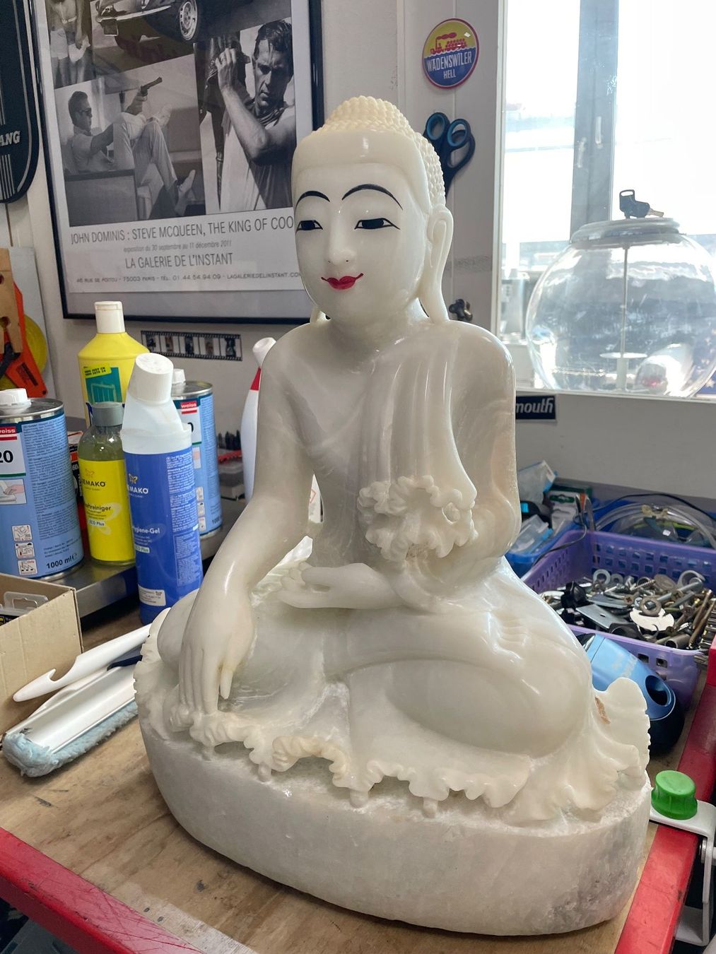 Sculture & Statue: grosser, schwerer Buddha. Marmor, 46 x 34 cm – Usato da Effretikon venduto da Bianchina2 2
