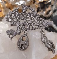 BROSCHE FÜR JÄGER MASSIV IN 925 SILBER
