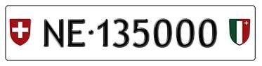 Schilder: Plaque auto NE 135000 – Neu (gemäss Beschreibung) aus Boudevilliers von ENCHERES-PLAQUES-NE