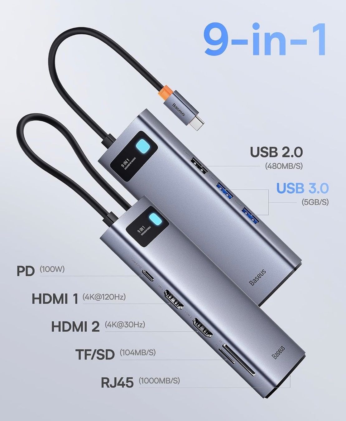 Baseus Dockingstation: Baseus 9 in 1 Docking Station USB C – Gebraucht aus Lachen SZ von Lachen-8853 1