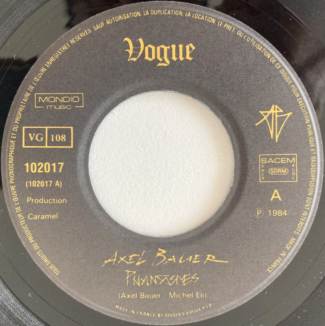 Vinyles: AXEL BAUER - PHANTASMES – D'occasion à Bottens par hotter-than-hell 2