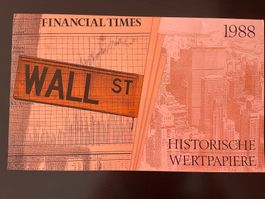 6 Historische Wertpapiere FT 1988 mit Echtheitszertifikat