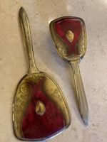 Ensemble Ancien Brosse et Miroir à Main - Vintage Chic