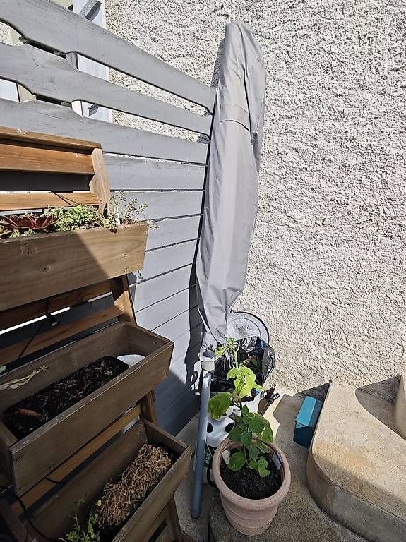 Sonnenschirme: Parasol Vert sauge avec housse – Gebraucht aus Soral von ach_52mm