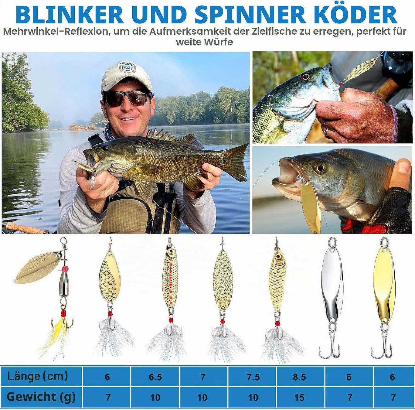 Esche: Angelköder Set 16 Spinnerköder Barsch Forelle Tragetasche – Nuovo e nell'imballaggio originale da Hallau venduto da Sale50OFF 2