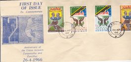 Tansania-Briefmarken, Ersttag, 26.4.1966.