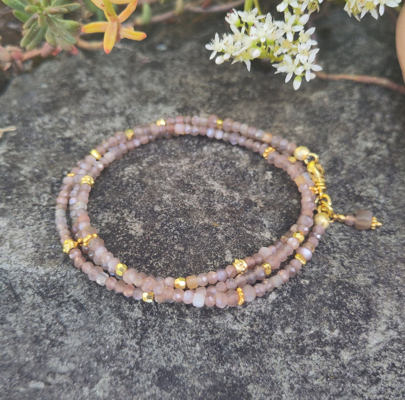 Bracelets: Wickelarmband Mondstein Silber – Neuf avec emballage d'origine à Lauperswil par Naturhandwerk 1