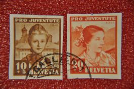 Pro Juventute 1941 Blockausschnitte J98I-J99I gestempelt
