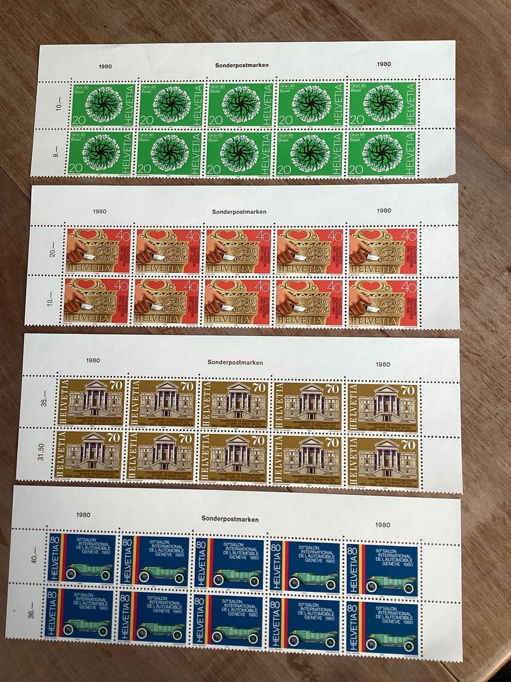 Tutti i francobolli: Serie 1980 Briefmarken postfrisch 10er Blöcke – Nuovo (secondo la descrizione) da Seftigen venduto da Muggelwomb