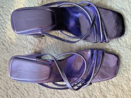 Bershka Sandalen Lila Metallic, Gr. 39 - Top Zustand!