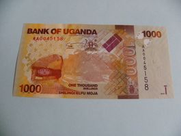 Uganda Banknote 1000 Schilling 2010, Unzirkuliert, Selten!