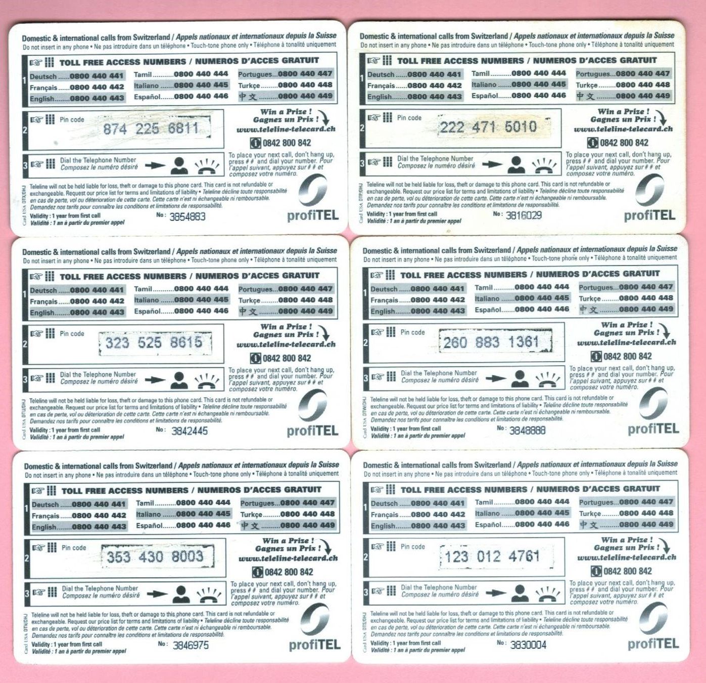 Schede telefoniche: 6 Teleline-Karten mit Sternzeichen – Usato da Winterthur venduto da Grap75 1
