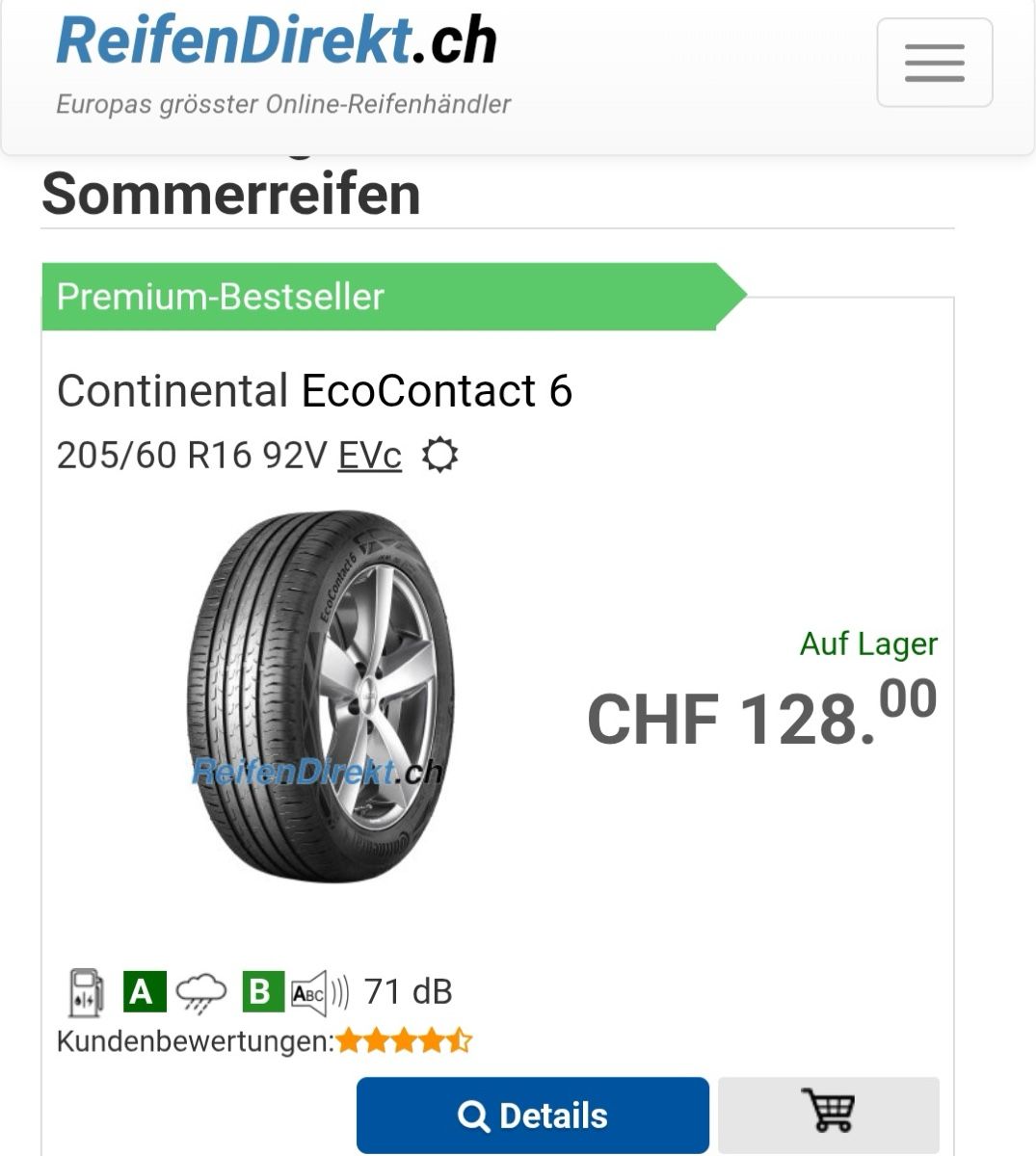 Pneus & Kompletträder: Sommerreifen – Gebraucht aus liestal von top29