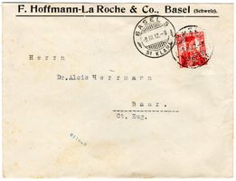 seltener Perfin FLHR/C auf Beleg von BASEL nach BAAR
