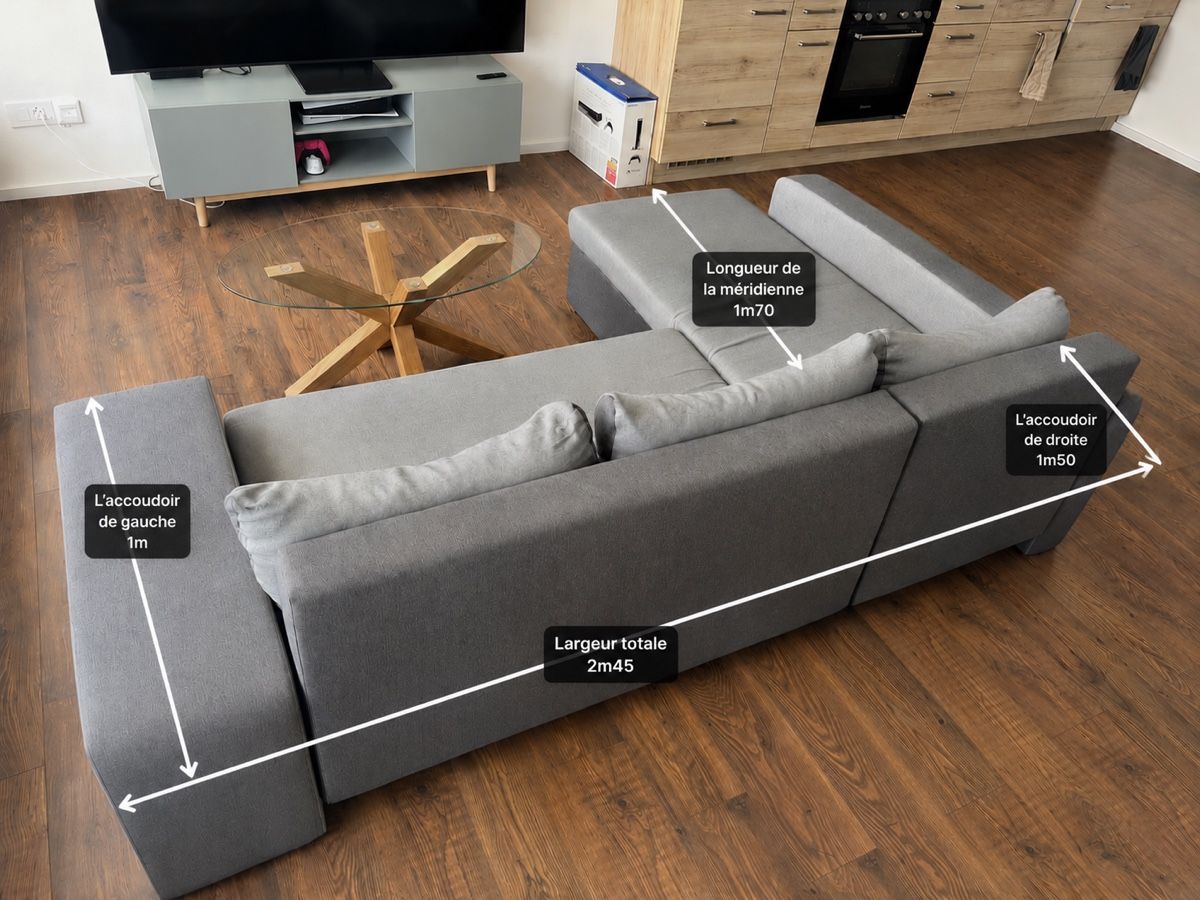 Sofas: Canapé d’angle convertible gris – D'occasion à Noréaz par Tiphj1 1