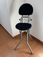 Barhocker mit Rückenlehne Metall Stoff Schwarz verstellbar