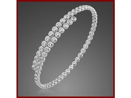 flexible Armspange Silber 925 mit rundum gefassten Zirkonias