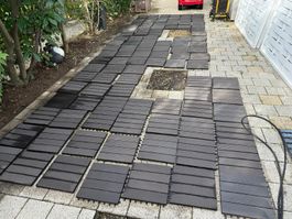 Terrassenfliesen PREMIUM, Bodenplatten WPC 100 Stk. 