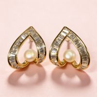 Boucles d’oreilles Coeur Perle Scintillant