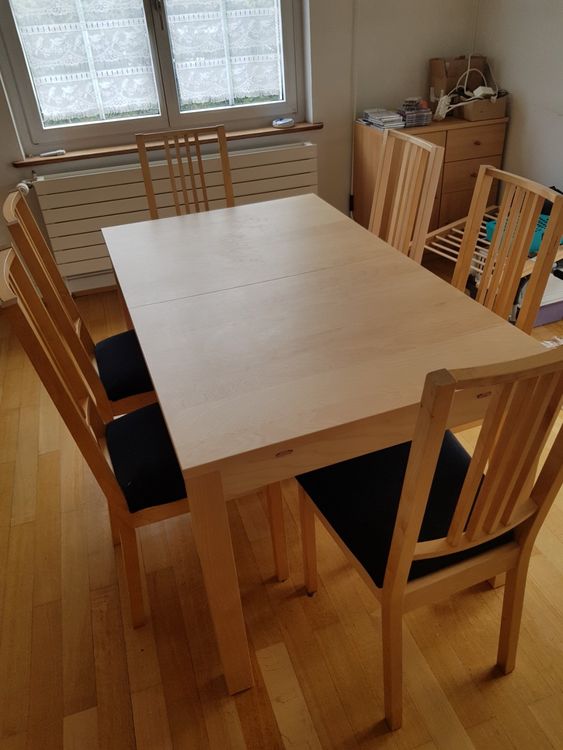 Ikea Esstisch mit 6 Stühlen neuwertig ab 1. Kaufen auf Ricardo