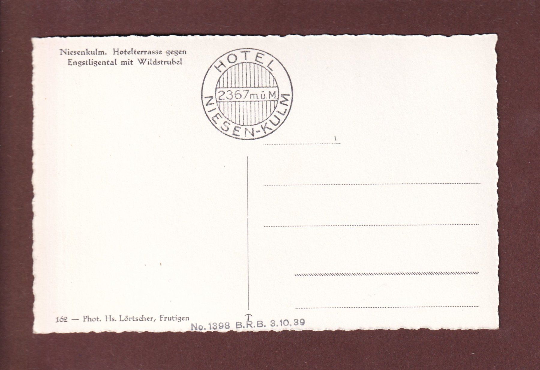 Cartoline postali: NIESEN-KULM - Hotelterrasse - Leute – Usato da Pully venduto da nicecards 1