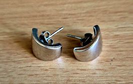 Ohrstecker Halbkreis silberfarben