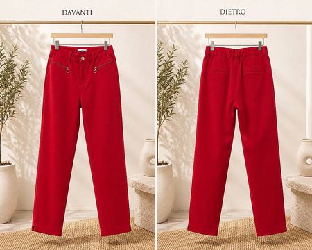 Pantalone rosso elasticizzato Maddison