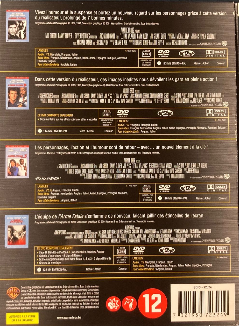 Alle DVDs: L'ARME FATALE (LA COLLECTION) – Gebraucht aus Poliez-Pittet von Newtown-Records 1