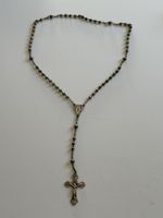 Kette Rosenkranz antik Kreuz Kruzifix Maria Anhänger(S38)