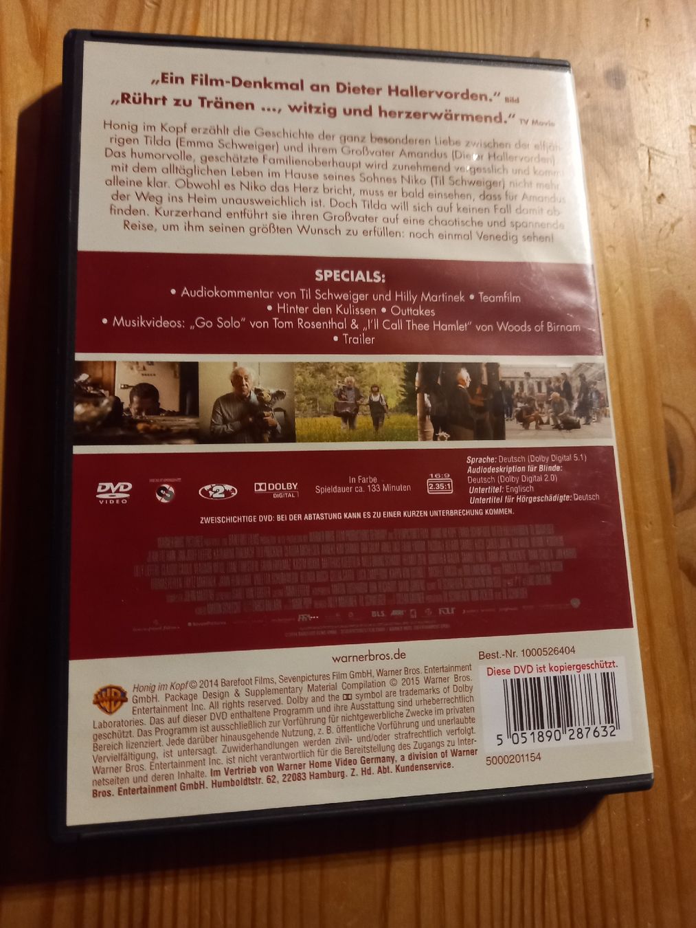 Tutti i DVDs: DVD Honig im Kopf – Usato da Langenthal venduto da noa_9wcy 1
