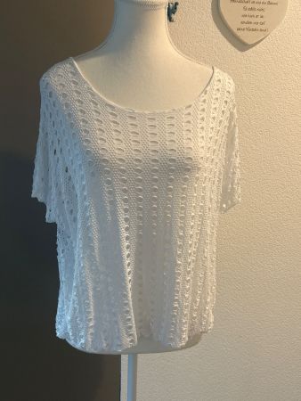 Kurzarm Shirt weiss Gr. S  mit Gummizug