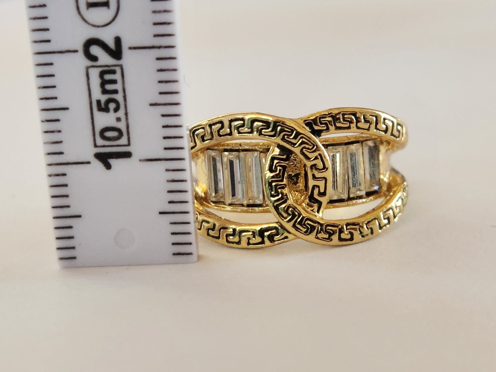 Anelli: Goldring Gr. 54-55 mit Zirkonia, Statement Ring, Vintage Loo – Usato da St. Gallen venduto da GIULESGG 6