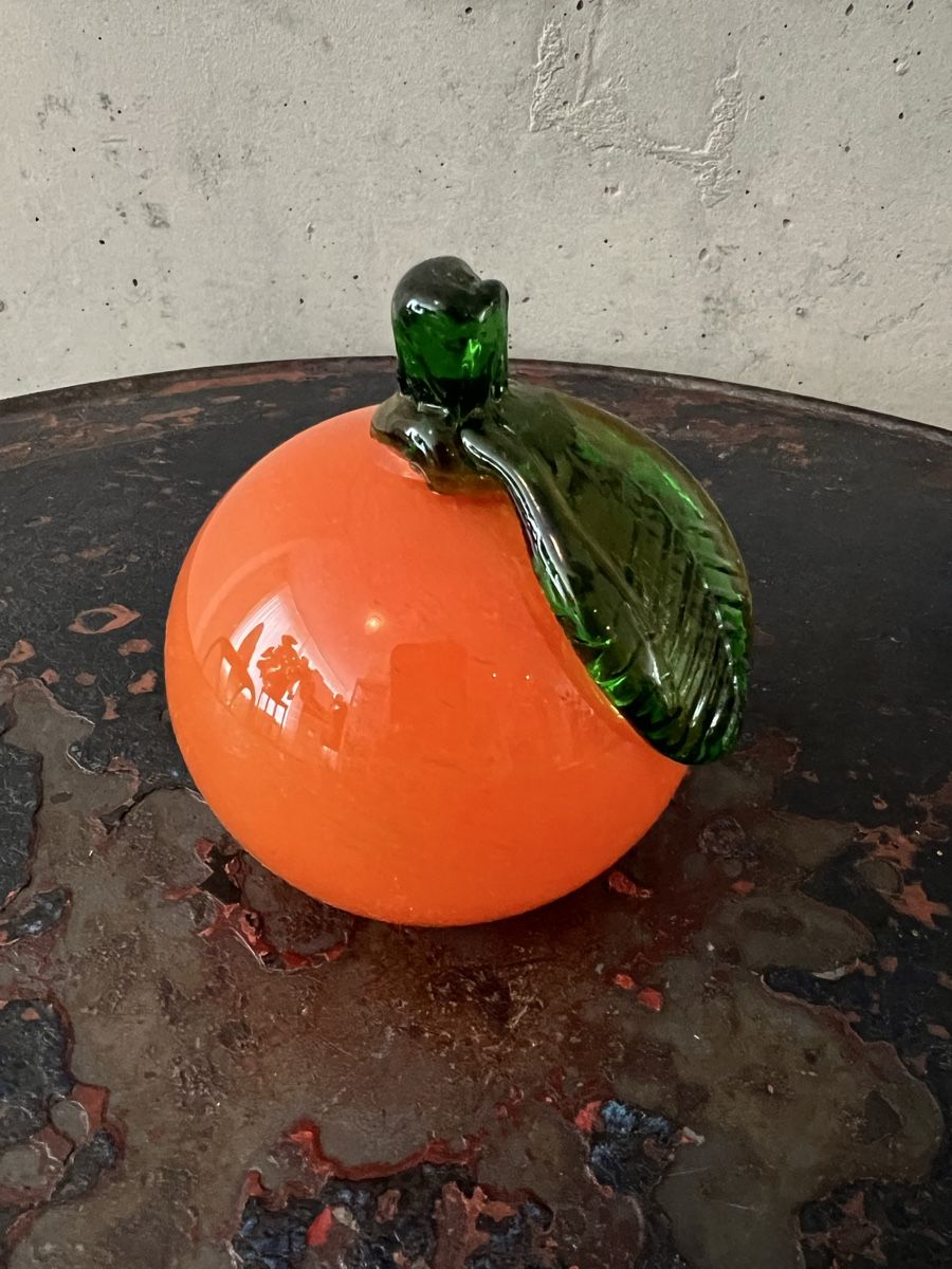 Murano Statuette: Mungeblasene Glasfrucht Orange – Nuovo (secondo la descrizione) da Wabern venduto da La-Vitrine