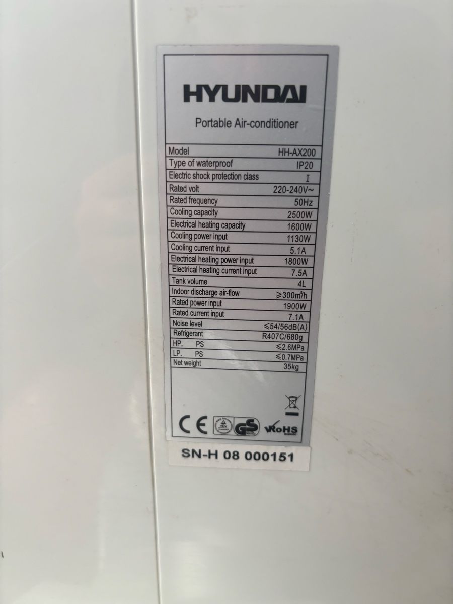 Condizionatori: Mobiles Klimagerät HYUNDAI – Usato da Villigen venduto da Kikoon 3