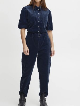 Damen Cord Jumpsuit Dunkelblau Grösse S/M