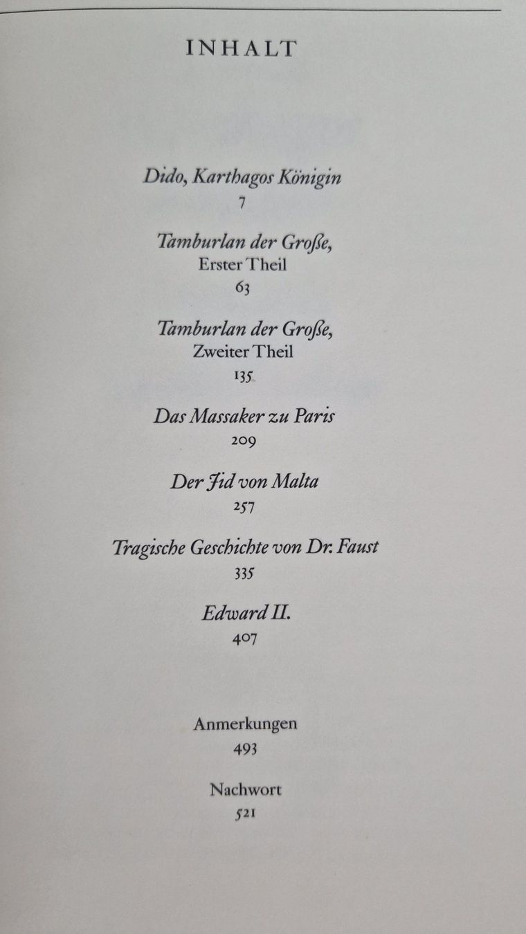 Libri: Christopher Marlowe / Sämtliche Dramen / Fester Einband – Usato da Malters venduto da page02 3