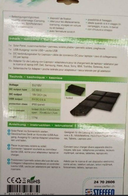 Dispositivi a energia solare: Steffen Sun Power Solar Panel 21W – Nuovo (secondo la descrizione) da Uerkheim venduto da Justi.y 2