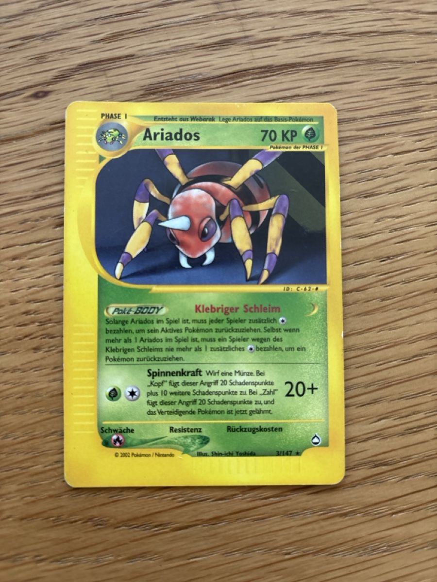 Pokémon Sammelbilder & Trading cards: Pokemon, Ariados, Aquapolis – Gebraucht aus Zürich von el_marcel