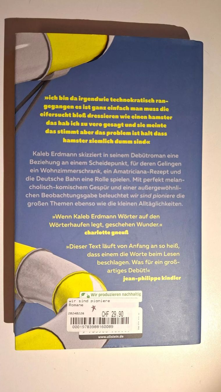 Bücher: Kaleb Erdmann: Wir sind Pioniere – Gebraucht aus Dietikon von Buchantiqdietikon 1