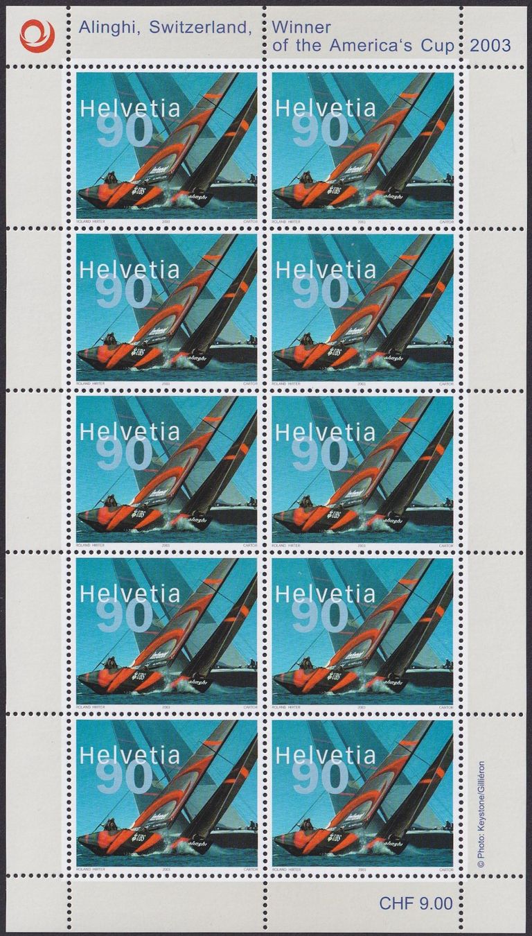 Tutti i francobolli: 2003, Alinghi Kleinbogen Nr. 1084 postfrisch ** FW: 9.- – Nuovo (secondo la descrizione) da Ebikon venduto da SilvioFreund