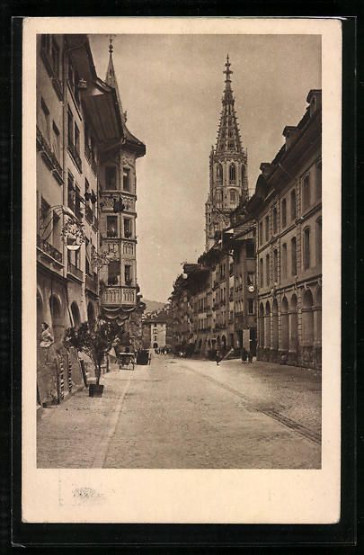Cartoline postali: AK Bern, Kesslergasse mit Münster, 1921 – Usato da Berlin venduto da bartko-reher
