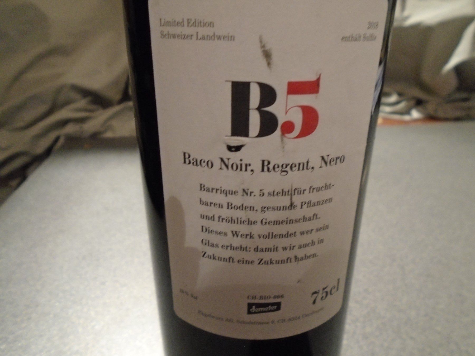 Wein: Rotwein Engelwurz B5, 2018 – Gebraucht aus Zürich von abraxas1291 2